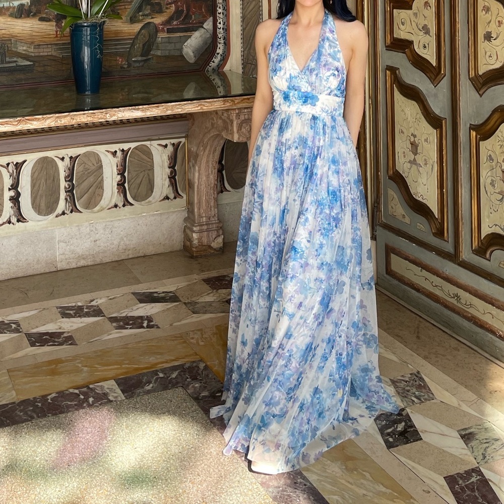 BCX v neck glitter floral princess dress US3